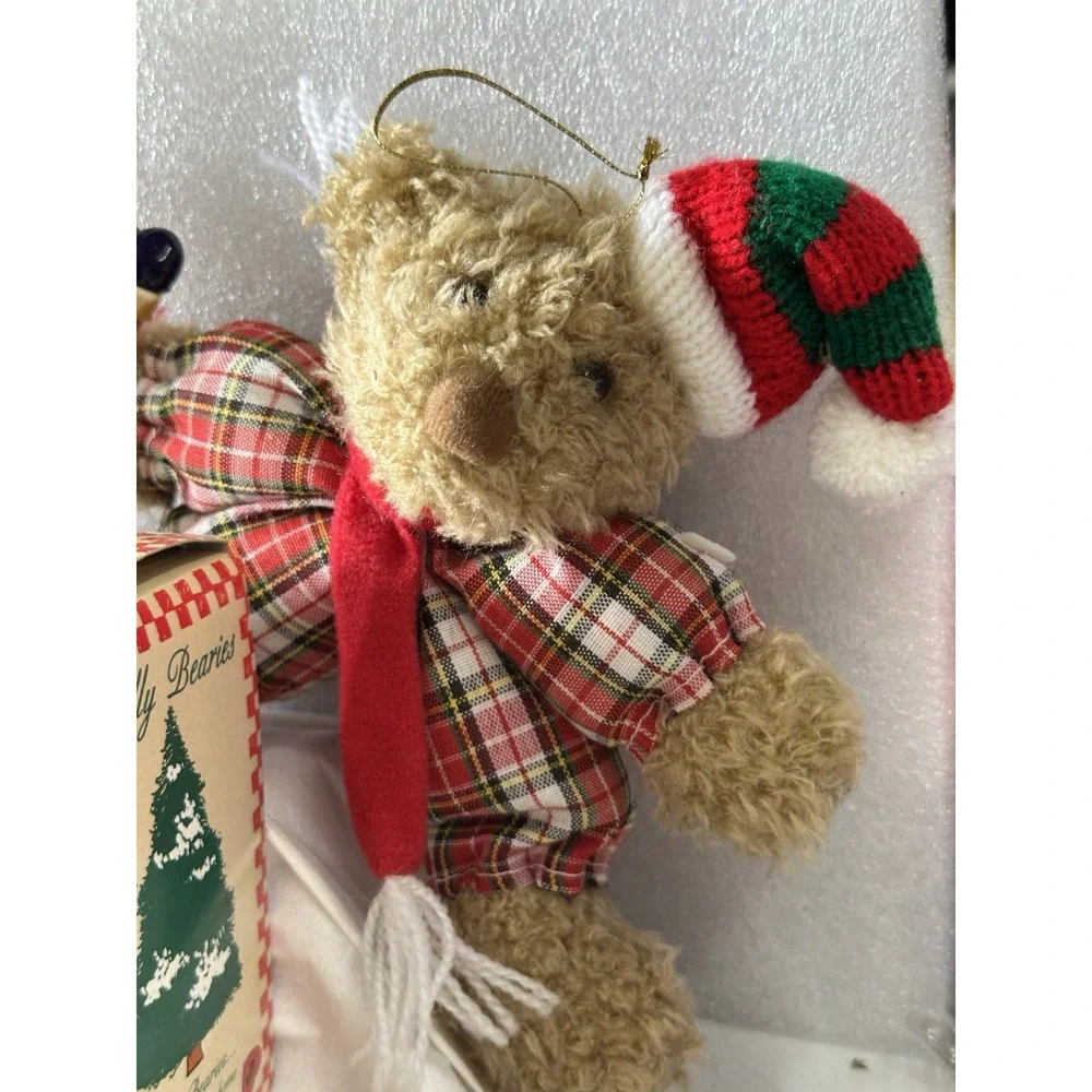 Kurt Adler Holly Bearies Teddy Bears Vintage Lot of 3 Bears One Modern Christmas